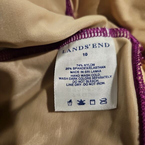 Lands End Fushia Color Swimsuit sz 10 - Picture 3 of 5